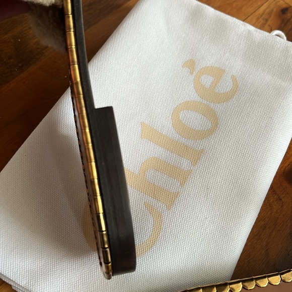 Chloe idol faux shearling slide sandal, NEW - Picture 16 of 17